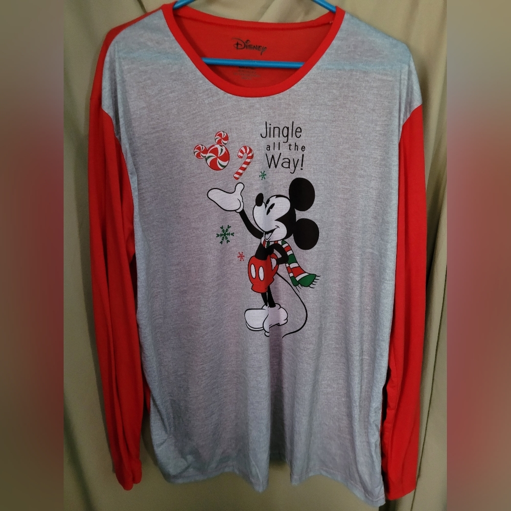 XLarge Womens Longsleeve Pullover nightgown by Disney (grey/red/mickey)